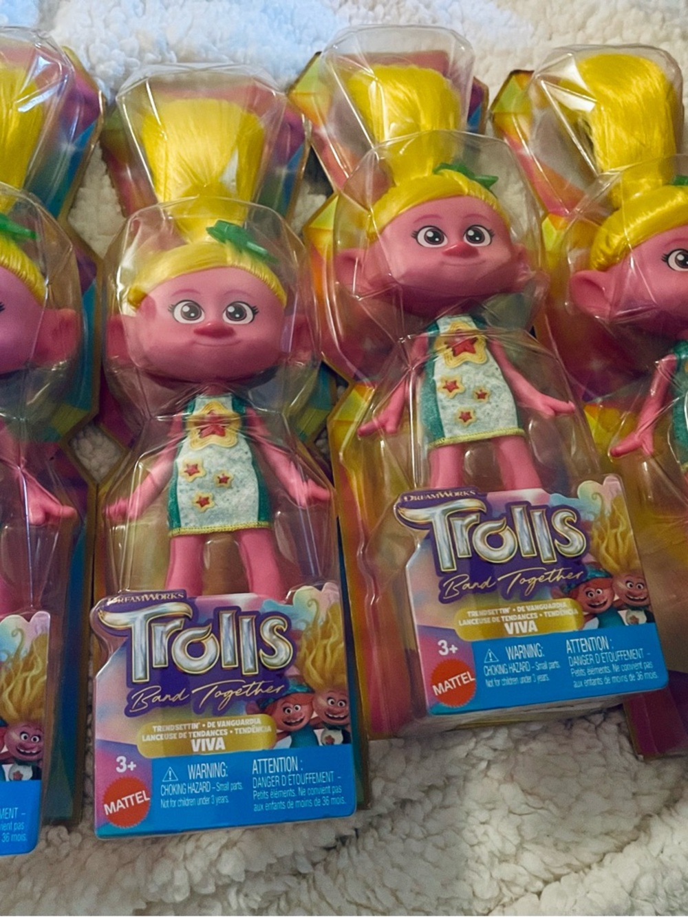 4 pack of Trolls Viva Pink Barbie-Style Doll - Mattel